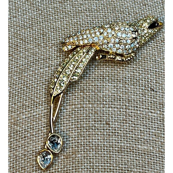 NOLAN MILLER Avalon Bird Of Paradise Brooch Diamanté Crystal Jewelry Present Bir - Picture 12 of 12